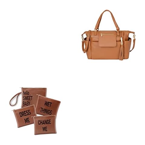 Omanmoli Small Diaper Bag Mini Diaper Bag Tote Leather Crossbody Diaper Bag Clutch & Diaper Bag Organizing Pouches,Leather Diaper Bag Organizer Cover