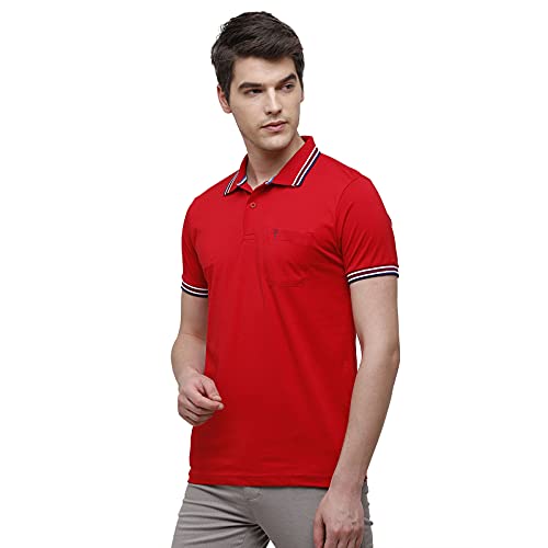 Image of Classic Polo Mens Solid Half Sleeve 100% Cotton Slim Fit Polo Neck T-Shirt (PRISTO-GR02)