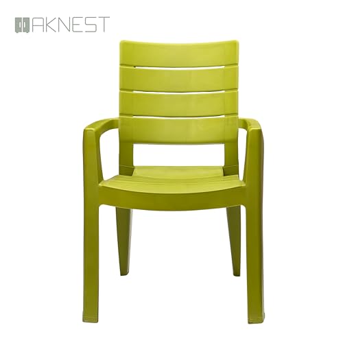 Image of Cello Jordan Polypropylene Plastic Arm Chair | Modern Multipurpose Seating for Home, Office, Garden & Balcony | Ergonomic Indoor & Outdoor Furniture (Color: Green, Set of 2 piece)