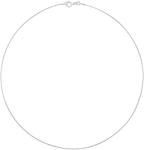 Sterling Silver Wire Cable Necklace Very Thin 0.8mm wide 16 inch long 20 gauge