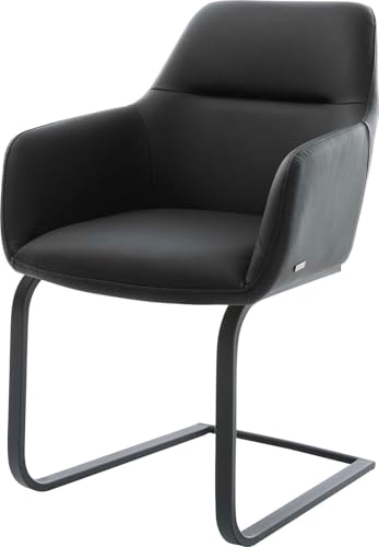 DELIFE Schwingstuhl Pejo-Flex Freischwinger flach Schwarz Echt-Leder...