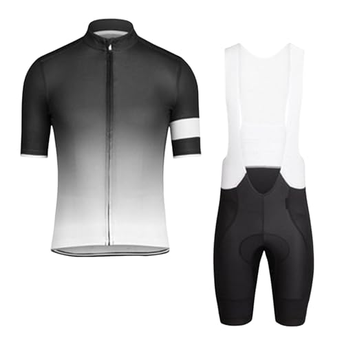 Conjunto de maillot de ciclismo para hombre, de manga corta, con bloque de colores, transpirable, de secado rápido, pantalones de ciclismo con acolchado para bicicleta de montaña, traje de ciclismo
