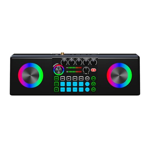 Rtauhife Altavoz de Karaoke S169, Tarjeta de Sonido Multifuncional, Máquina en para Cantar, Altavoz para Transmisión en con Bluetooth