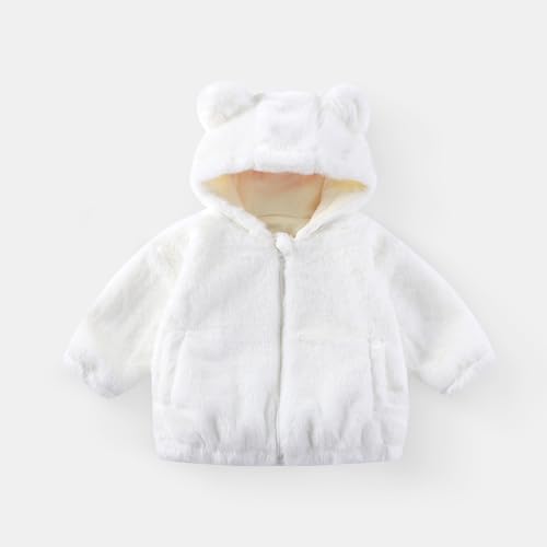 Unisex Boys Girls Sherpa Jackets Cute Ear Winter Hoodies Fleece Warm Zip Up Hooded Outerwear with Pockets 2-7 Years3