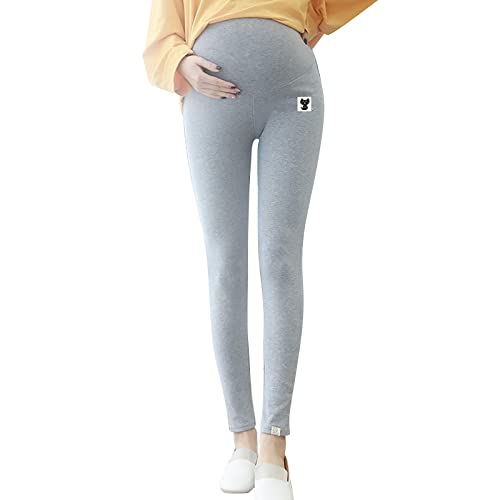 IQYU Leggings de maternidad térmicos con forro térmico, medias de maternidad de invierno, pantalones de maternidad, de algodón, pantalones largos térmicos para embarazadas, mallas de maternidad suaves