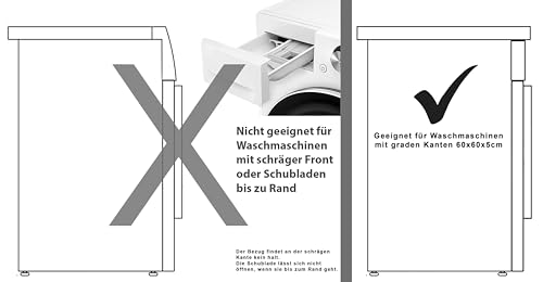 Brandsseller Waschmaschinenbezug & Trocknerbezug 60x60 cm - gepolsterter Schonbezug für Waschmaschine und Trockner – Schutzhülle mit Gummizug - Taupe/Grau