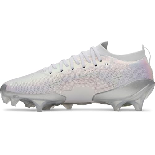 Under Armour Men's Blur Pro Football Cleats, (101) White/Metallic Silver/Halo Gray, 11, US