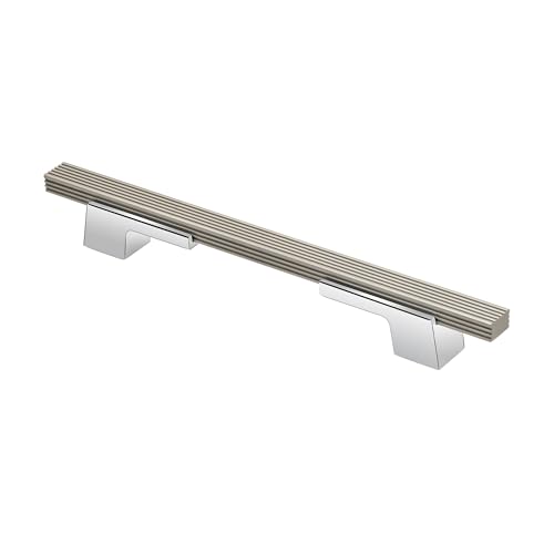 Image of Plantex Cabinet Handle /160mm Handle for Cabinet /Door Pull-Push Handle for Home /Office /Hotel - Pack of 1 (Satin White & Chrome)