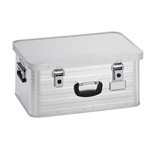 Enders Alubox 47 L mit Schloss Set - Aluminium Box 1 mm Wandstärke, spritzwasserdicht, stapelbar - Alukiste, Metallkiste, Metallbox mit Deckel - verwendbar als Transportbox, Werkzeugkiste, Lagerbox
