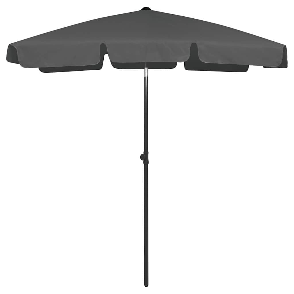 Generisch Parasol plażowy żółty piaskowy 180 x 120 cm wykonany z odpornego na promieniowanie UV i odpornego na kolor poliestru, ze stabilnymi żebrami parasola i mechanizmem przechylania w dowolnym