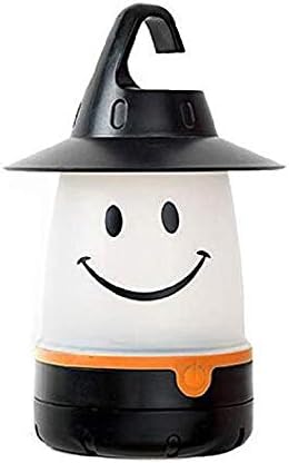 Smile lantern Smiley Face LED Night Light Portable Moving Table Lamp for Indoor Outdoor Decorate Kids Room Hallway (Black)