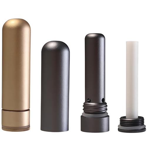 Metal Nasal inhalers for Essential Oils Refillable Aluminum Aromatherapy Inhaler Comes with 20 Cotton Wicks - for Aromatherapy (2+20 pc)