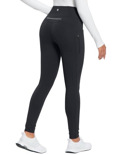 baleaf 25''/30'' Women's Fleece Lined Leggings Water Resistant High Waist Winter Running Hiking Pants Zipper Pockets