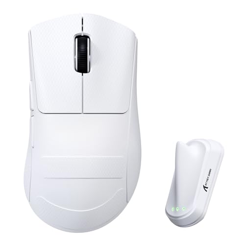 Image of ATTACK SHARK V8 8K Wireless Gaming Mouse Whit 42000 DPI-PAW3950 MAX Sensor-59g Lightweight-Nordic54L15 MCU-400h Battery Life,Triple Modes,Gaming Accessories for PC /Laptop /Mac (White Griptape)
