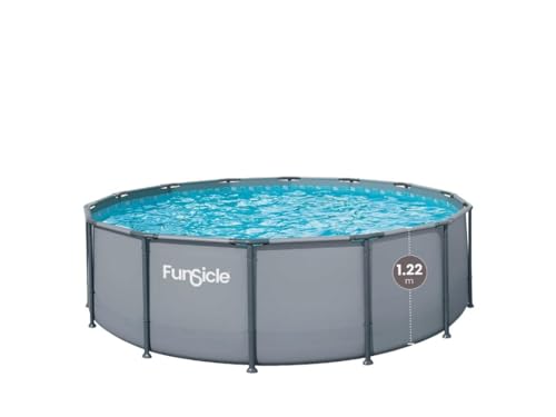 FUNSICLE Piscine Tubulaire Ronde Gris uni Ø4,57m x h1,22m