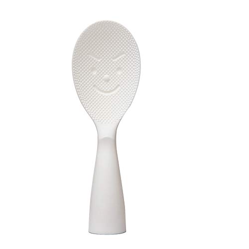Rice Paddle Standing Non-Stick Rice Spoon Stand-up Serving Rice Spatula White Smiley