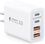 40W USB C Charger Block, 4 Port Charging Block QC+PD 3.0 Power Adapter, Type C Cube Fast Plug Wall Brick for iPhone 17/17 Pro/17 Pro Max/17 Plus/16/15/14/13/12/11, XS/XR/X, Watch Series 10/9 USB Box
