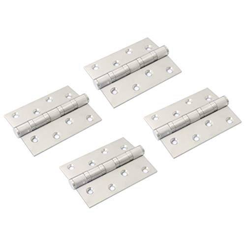 4 pezzi NUZAMAS Cerniere a soffietto pieghevole in acciaio inox a 4 pollici Cerniere per finestre porta hardware di casa (101mm x 76mm x 3mm)
