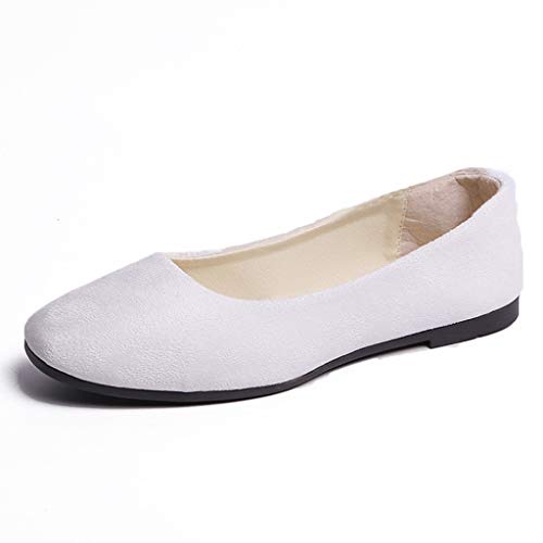 Women's Flats Classic Slip On Ballet Shoes Flats for Women Dressy Square Toe Solid Dress Flat Shoes Low Top Non-Slip Lightweight Loafers Soft Comfortable Casual Dance Work Shoe4
