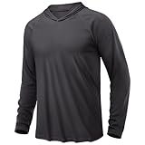 [KEFITEVD] パーカー メンズ 大きいサイズ 秋服 フード付き パーカー 薄手 夏 ロングtシャツ 日焼け止め ラッシュガード ドライシャツ 通気性 ウォーキングウェア 運動着 ストレッチ 長袖tシャツ ダークグレー M