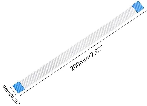 SLVC FFC Cable 8 Pin 1.0mm Same Side Pin(200mm Length) Flat Flexible FPC LVDS Ribbon Wire Flat Cable for Raspberry Pi Module Camera Digital camcorders,laptops,LCD TVs,LCD,3D Printer(White)(Pack of 1)
