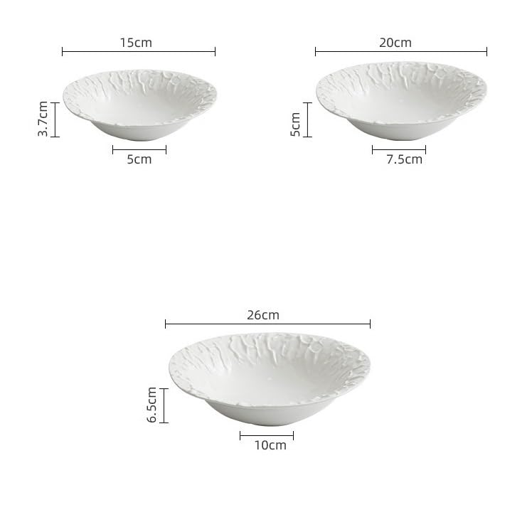 Talerz obiadowy biała ceramiczna miska na zupę, miska do sałatki, miska na makaron, talerz, kreatywna zastawa stołowa do restauracji, talerze do sałatek (8 cali)