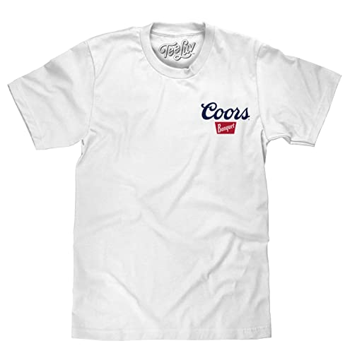 Tee Luv Mens Coors Banquet Beer Shirt - Coors Waterfall Graphic T-Shirt White XXL