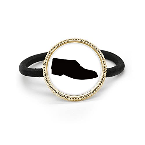Zapatos de cuero negro para hombre con lazo de pelo y banda de goma