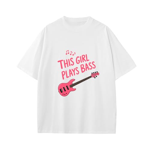 This Girl Plays Bass, Female Bassist Musician Boys Girls Teens T-Shirt Anime Gift