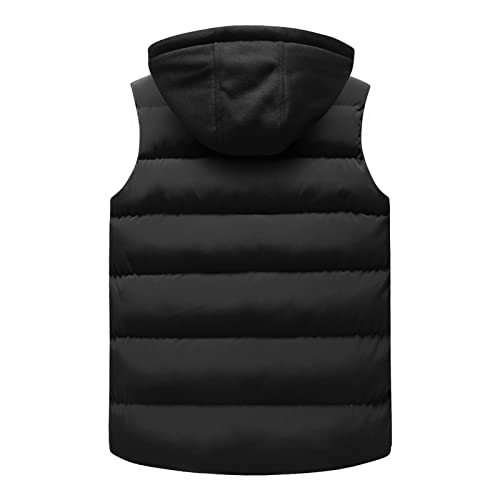 Ymosrh Men's Vest Jacket Light Winter Jacket Warm Outdoor Sleeveless Lightweight Water Resistant Vests With Hood, XS-2XL2