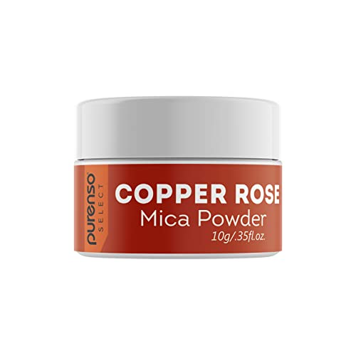 Image of Purenso Select - Copper Rose Mica Powder, 10g I for Soap Making, Candle, Lip Gloss, Nails, Bath Bombs, Art Crafts, Resin