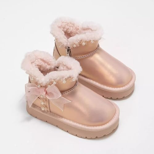 Girl's Boots Kids Glitter Snow Boots Slip Resistant Sequin Outdoor Ankle Boots for Toddler Little Kids/Big Kids4