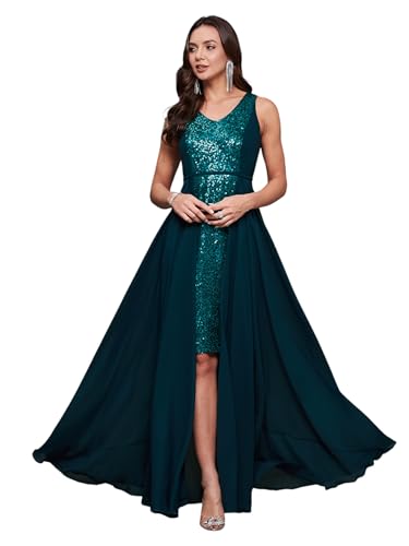 Image of Miss Chase Women's Round Neck Sleeve Embellished Fit Flare Maxi Dress