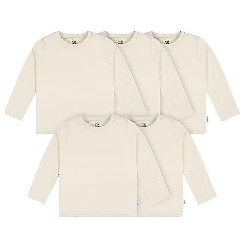 Image of Gerber Unisex-Baby Toddler 5-Pack Solid Long Sleeve T-Shirts Jersey 160 GSM