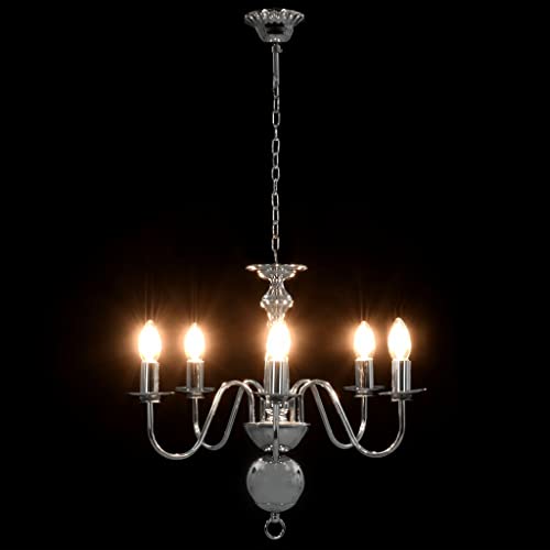 Lustre Argenté Chic et Plafonnier Suspendu Luminaire Haute Finition - 6