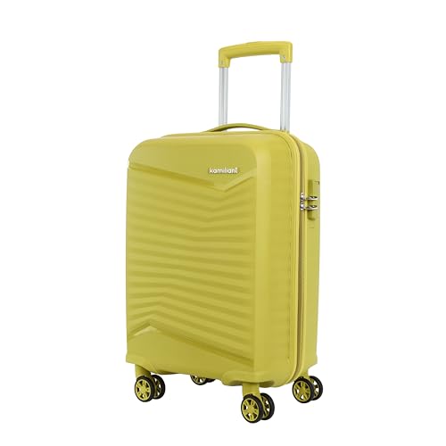 Image of Kamiliant by American Tourister Rock-Lite Small 55 Cm Cabin Hard Sided Trolley Bag for Men & Women, Suitcase 35L for Travel with 3 Digit Combination Lock - Cress Green