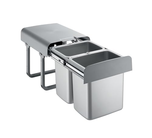 EKOTECH Einbau Abfallsammler 2x16 Liter grau ab 40er Schrankbreite Mülleimer EKOTECH Einbau Abfallsammler 2x16 Liter grau ab 40er Schrankbreite Mülleimer