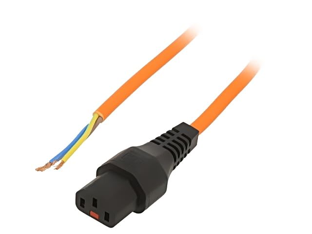 Cordon IEC C13 femelle 4m IEC LOCK orange anti-déconnexion pour alimentation serveur PDU