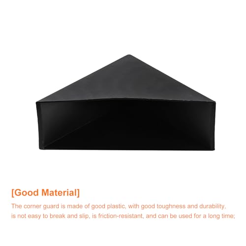 Image of uxcell 8Pcs Plastic Corner Protectors 30x95mm Right Angle Shape Glass Corner Guards Cushion for Corner Protection of Glass, Mirror, Tile, Black