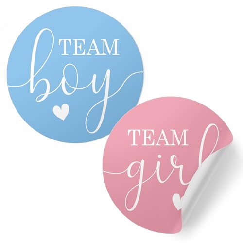 Pink or Blue Gender Reveal Stickers, 40 Count