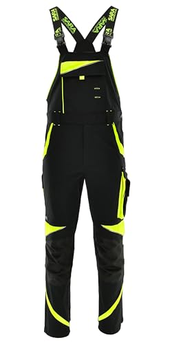 SARA WORKWEAR Arbeitshosen Männer Stretch - Latzhose Herren Arbeitshose mit Kniepolstertaschen - Arbeitslatzhosen Männer für alle Jahreszeiten Gr.46-64