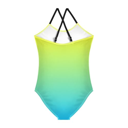 Blue Yellow Gradient Swimsuit for Girls Bathing Suit Summer Beach Swimwear One Piece Swimsuits2