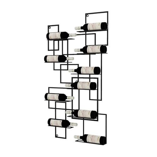 amhricho Botellero De Pared para 10 Botellas, Botellero Metálico De Pared, Se Puede Montar con Botellero Colgante, Adecuado para Despensa De Cocina, Bodega De Bar (Color : Black, Size : 1pcs)