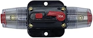 50A Inline Circuit Breaker Stereo Audio Amplifier Manual Reset Waterproof 12V-48V DC for Automotive Marine Boat RV Audio System Protection (50 Amp)