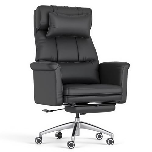 Image of FLEXISPOT Oversized Big and Tall Office Chair, 180 Flip Armrests for Pets&Cross Legged, Computer Desk Chair with Footrest, Lounge Chairs for Home Office Gaming Working, ScratchSafe Air Leather, Black
