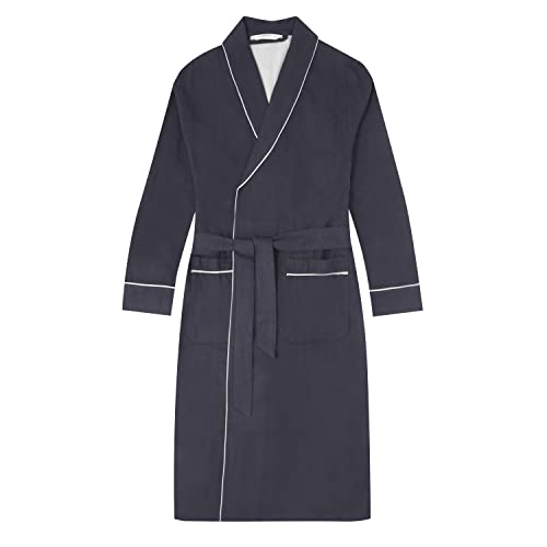 Flannel People Men's Flannel Robe - Dark Gray - SM