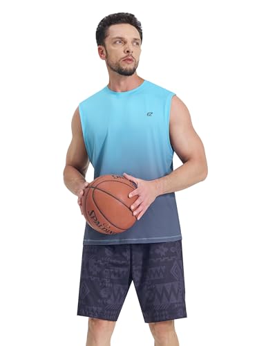 Image of EZRUN Men's Workout Sleeveless Shirts Quick Dry Muscle Swim Shirt Gym Fitness Running Beach Tank Tops