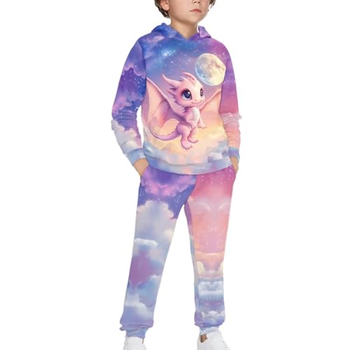 Girls Clothes 2-Piece Hoodie Tracksuit with Pockets Pant Sets3