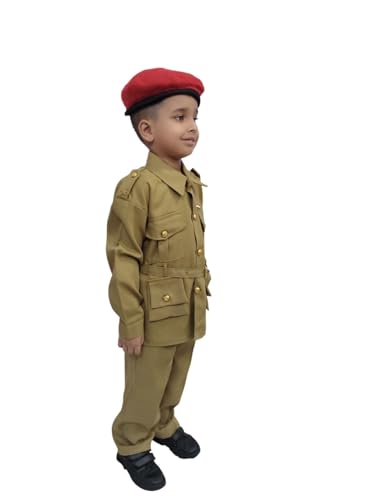 Image of BookMyCostume Security Guard Foreign Police Khaki Kids Fancy Dress Costume 11-12 years