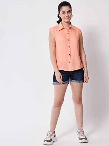 Image of FUNDAY FASHION Women's Rayon Blend Regular Fit Solid Casual Sleevesless Shirt (Pack of 2)